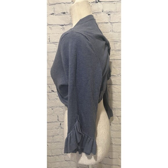 Lane Bryant blue sweater shrug ruffle sleeves size 18/20 - Picture 3 of 9